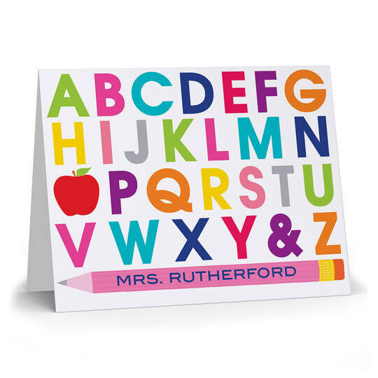Alphabet Teacher Folded Note Cards